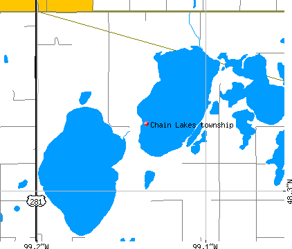 Chain Lakes township, ND map