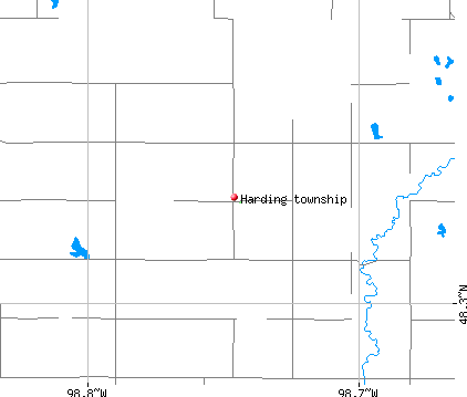 Harding township, ND map