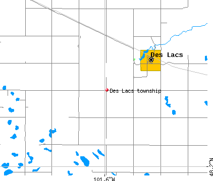 Des Lacs township, ND map