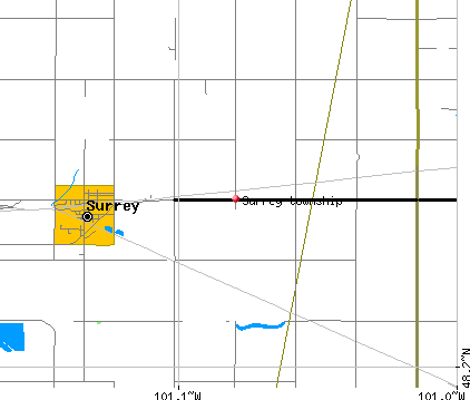 Surrey township, ND map