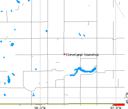 Cleveland township, ND map