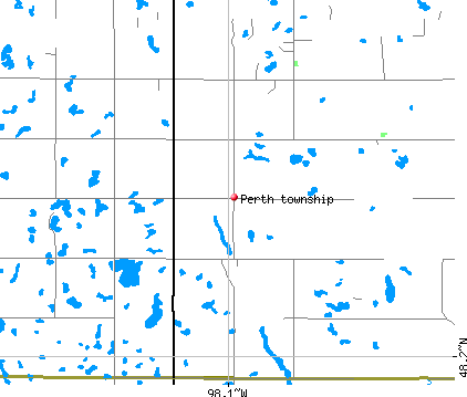 Perth township, ND map