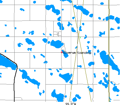 Elverum township, ND map