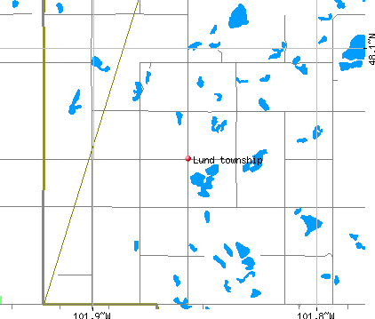 Lund township, ND map