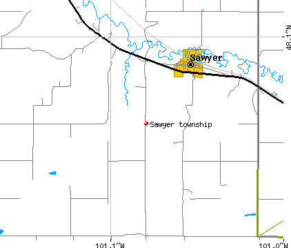 Sawyer township, ND map