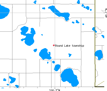 Round Lake township, ND map