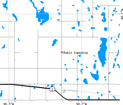 Rubin township, ND map