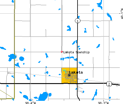 Lakota township, ND map