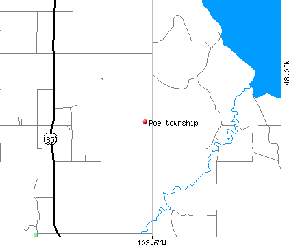 Poe township, ND map