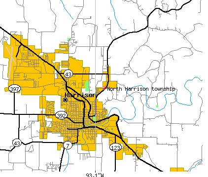 North Harrison township, AR map