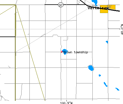 Brown township, ND map