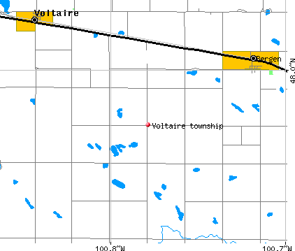 Voltaire township, ND map