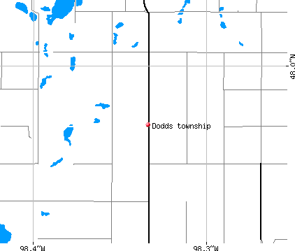 Dodds township, ND map