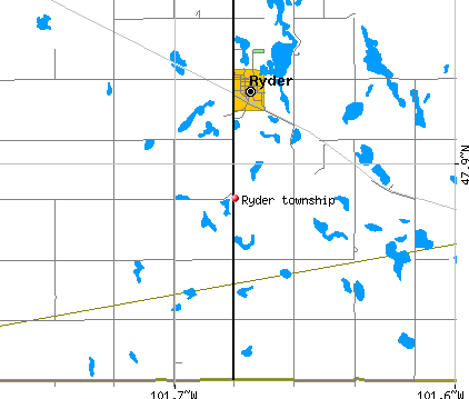 Ryder township, ND map