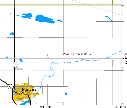 Wells township, ND map