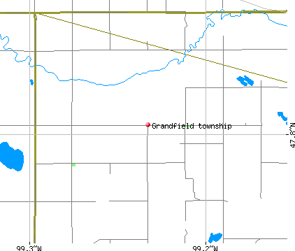 Grandfield township, ND map