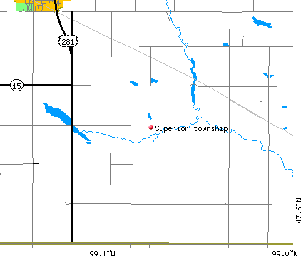 Superior township, ND map