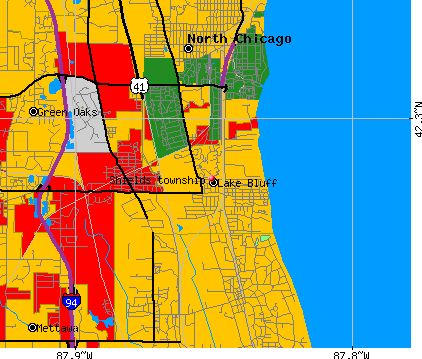 Shields township, IL map