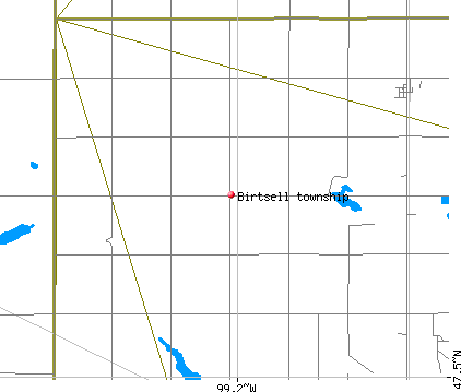 Birtsell township, ND map