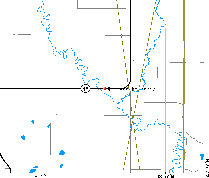 Romness township, ND map