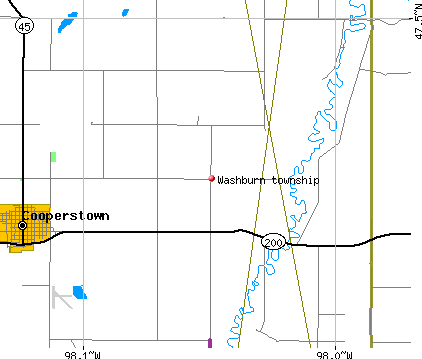 Washburn township, ND map