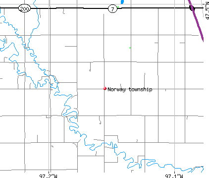 Norway township, ND map