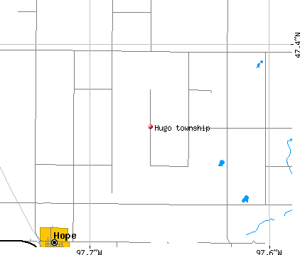 Hugo township, ND map
