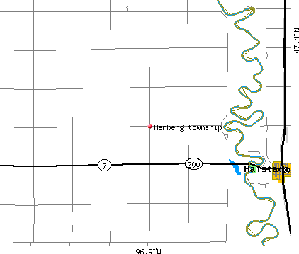 Herberg township, ND map