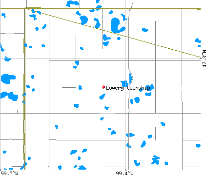 Lowery township, ND map