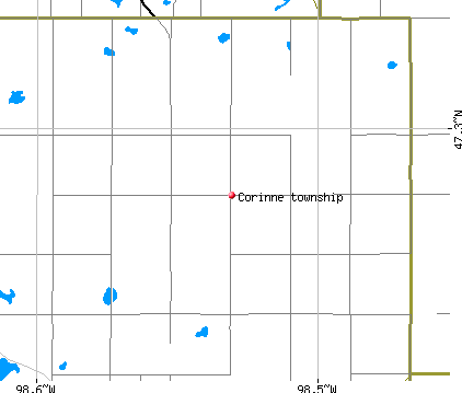 Corinne township, ND map
