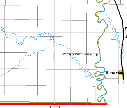 Elm River township, ND map