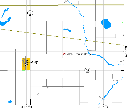 Dazey township, ND map
