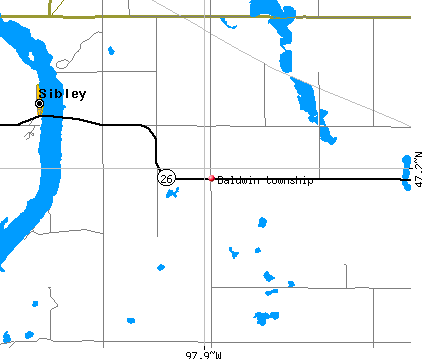 Baldwin township, ND map