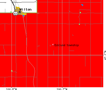 Ecklund township, ND map
