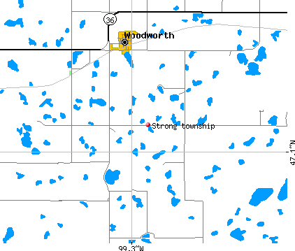 Strong township, ND map