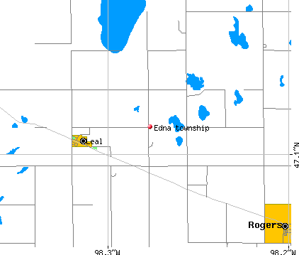 Edna township, ND map