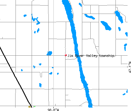 Jim River Valley township, ND map