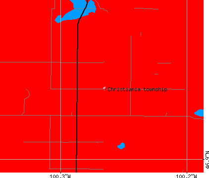 Christiania township, ND map