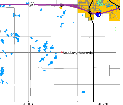 Woodbury township, ND map
