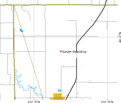 Kunze township, ND map
