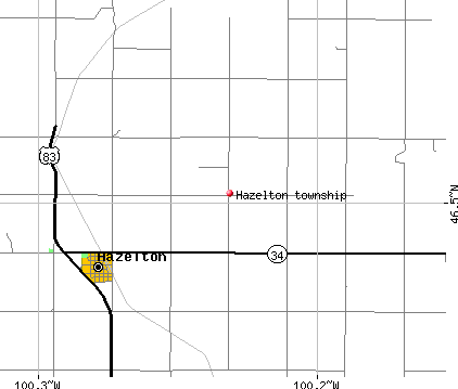 Hazelton township, ND map