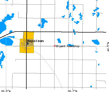 Bryant township, ND map