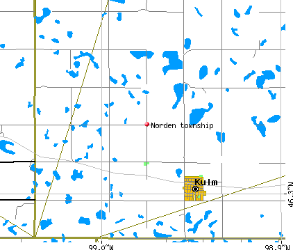 Norden township, ND map