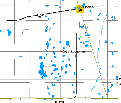 Ovid township, ND map