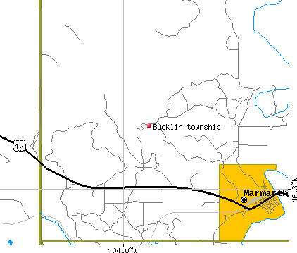 Bucklin township, ND map