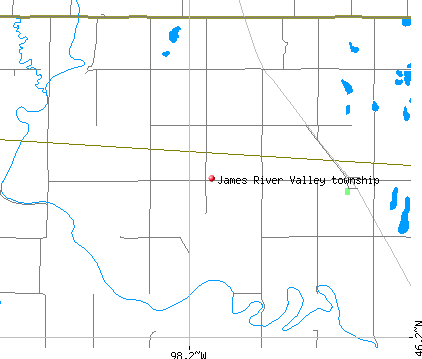 James River Valley township, ND map