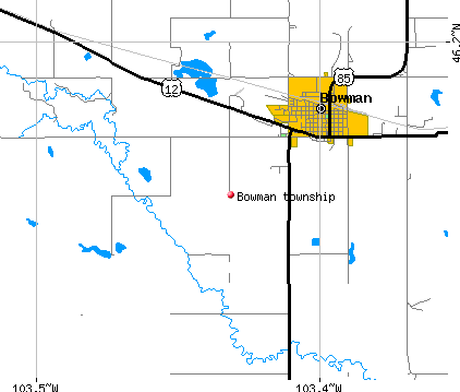 Bowman township, ND map
