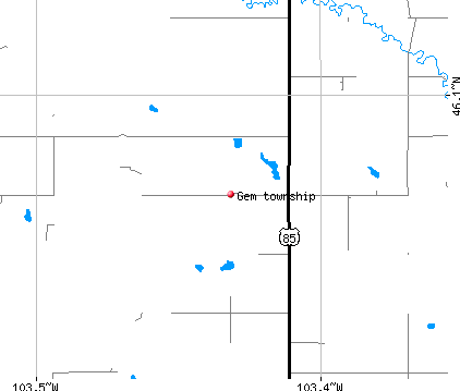 Gem township, ND map