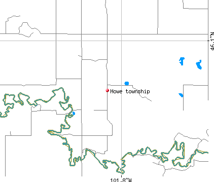 Howe township, ND map