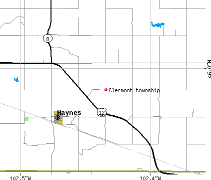 Clermont township, ND map